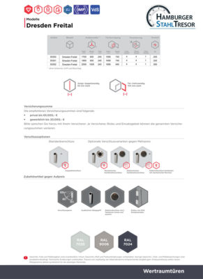 Tresorraumtüren / Wertraumtüren Baureihe Dresden Freital - Prospekt 2